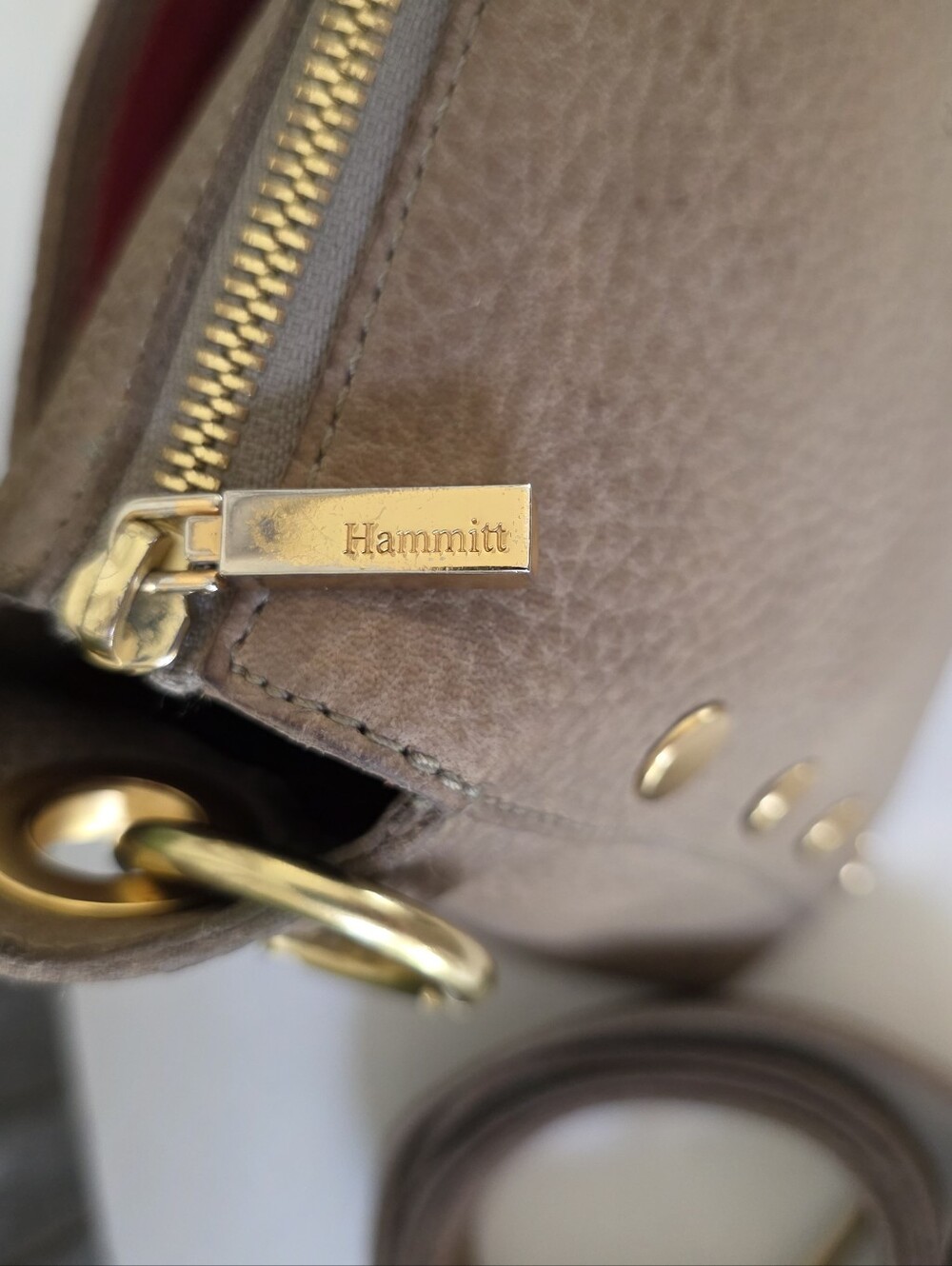 Hammitt Daniel Small Crossbody Vintage 2021 Collection Taupe Greige Leather - Picture 4 of 16